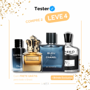 Combo de 4 Perfumes Tester - Sauvage, Scandal Pour Homme Absolu, Bleu de Chanel e Creed Aventus