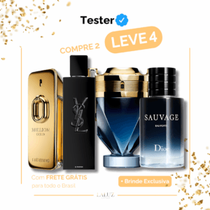 Combo de 4 Perfumes Tester - One Million Gold, YSL Myslf, Invictus Parfum e Sauvage