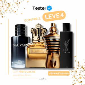 Combo de 4 Perfumes Tester - Sauvage, Scandal Absolu, Le Male Elixir e YSL Myslf