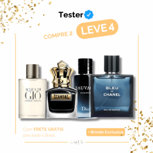 Combo de 4 Perfumes Tester - Acqua di Gio, Scandal, Sauvage e Bleu de Chanel