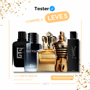 Combo de 5 Perfumes Tester - Gentleman, Sauvage, Scandal Absolu, Le Male e YSL Myslf