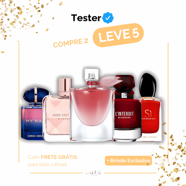 Combo 5 Perfumes My way, Irrestible, La Vie Est Belle Intense, L’interdit, e Si passione