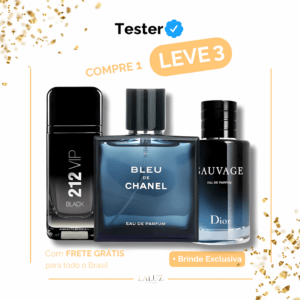 Combo de 3 Perfumes 212 VIP Black, Bleu de Chanel e Sauvage