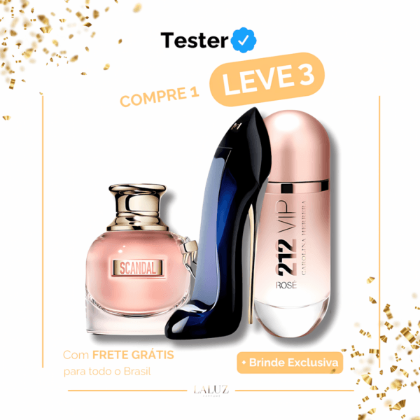 Combo de 3 Perfumes Scandal, Good Girl e 212 VIP Rosé