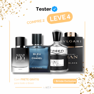 Combo 4 Perfumes Exclusivo Bleu de Chanel, Bvlgari Man in Black, Acqua di Gio Profumo e Aventus by Creed